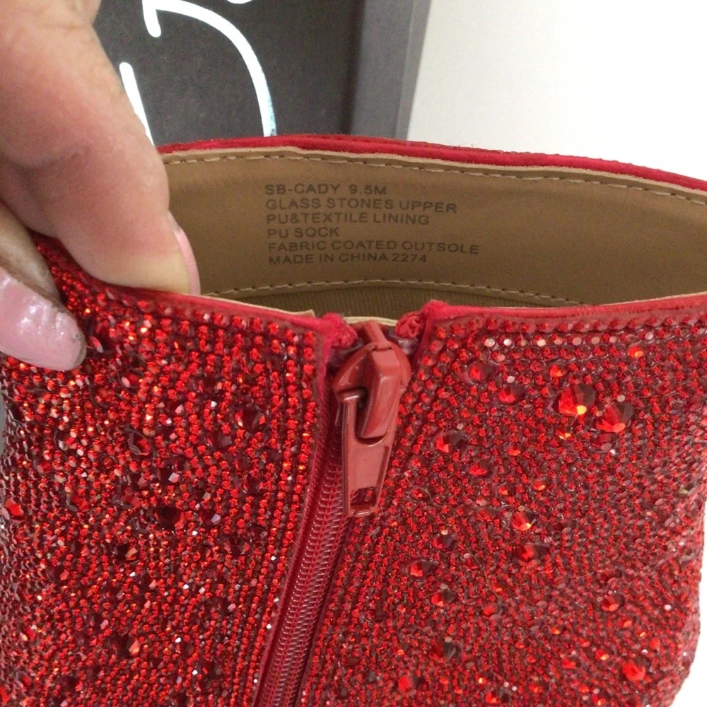 Betsey Johnson Red Ankle Boots - Picture 9 of 12